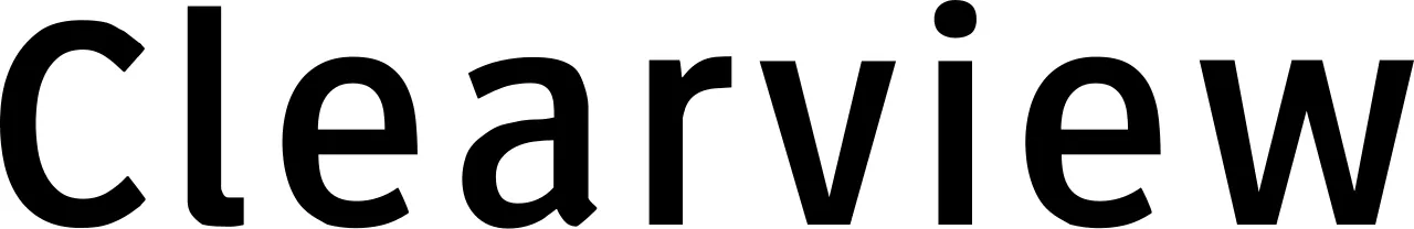 Векторный образец шрифта Clearview с начертаниями букв